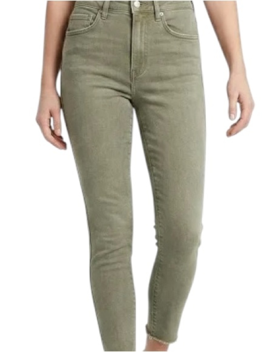 Free People Olive high rise skinny jeans